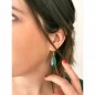 Boucles d'oreilles Saône - Vert pâle et Terracotta