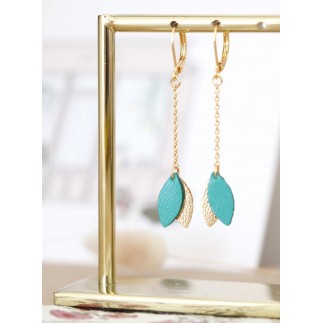 Boucles d'oreilles Mino - Turquoise & Or