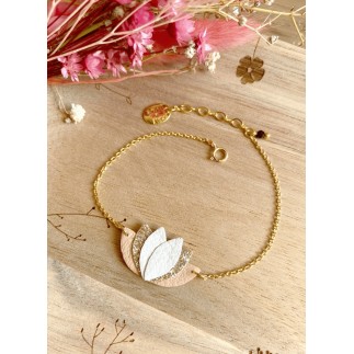 Bracelet Nil - Blanc, terracotta, glitter