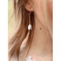 Boucles d'oreilles Mino réalisées avec des pétales de chutes de cuir Blanc or ou paillettes