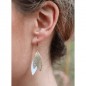 Boucles d'oreilles Saône Blanc, Or, Paillettes