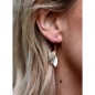 Boucles d'oreilles Casamance - Blanc, Or, Paillettes