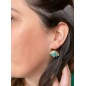 Boucles d'oreilles en cuir Jourdain - Terracotta et Paillettes