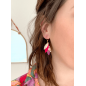Boucles d'oreilles en cuir Tibre - Violet, Framboise