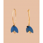 Boucles d'oreilles en cuir Koura - Bleu Irisé