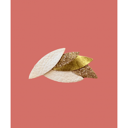 Broche Mackenzie - Blanc, Or et paillettes